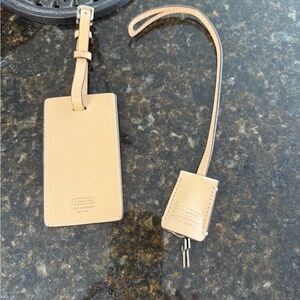 Coach Beige Leather Key and Card Holder Set